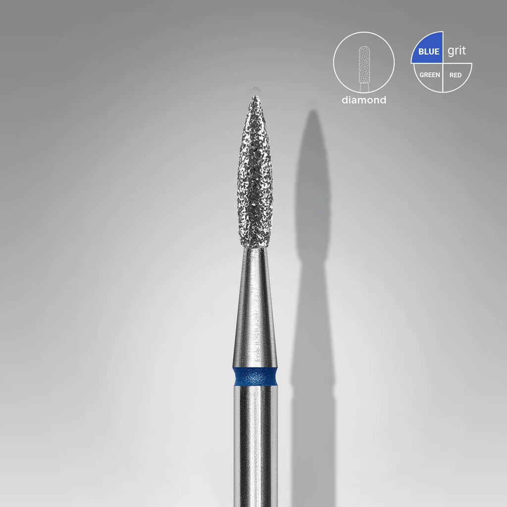 STALEKS Diamond Nail Drill Bit Pointed Flame- Expert Blue
