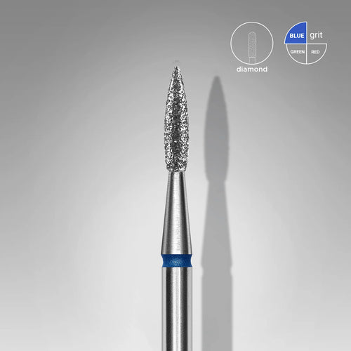 STALEKS Diamond Nail Drill Bit Pointed Flame- Expert Blue