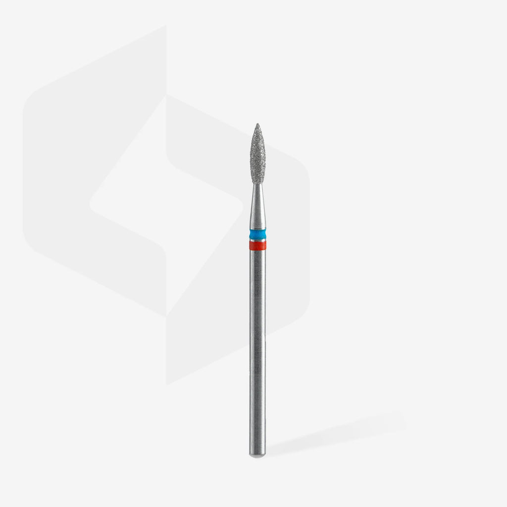 STALEKS Diamond Nail Drill Bit Pointed Flame- Expert Blue/Red